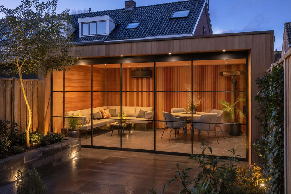 Glazen schuifwand met steellook 5 Schuifwand Steellook antraciet